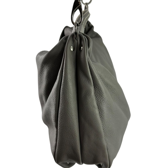 Genuine KENNETH COLE Grey Pebbled Slouchy Leather Shoulder Bag Crossbody - Picture 5 of 11